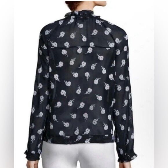 Rag & Bone Silk Blend Sheer Blouse - Picture 3 of 11